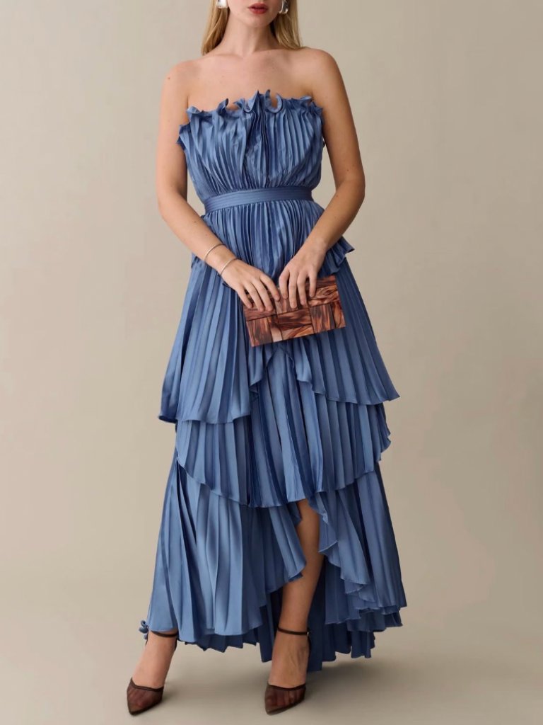 Amur Janey Midi Dress 2/4/8 Dusk Blue Gown Cocktail Party